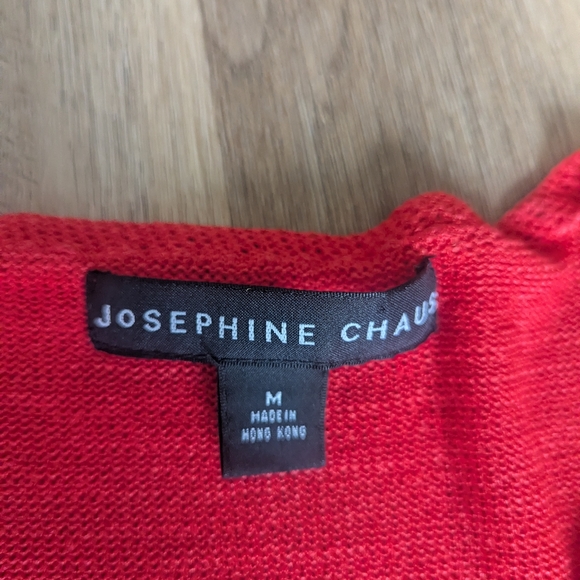 Woman's Josephine Chaus Red/Orange Boatneck Knit 3/4 Sleeve Top- Size Medium - Picture 5 of 5